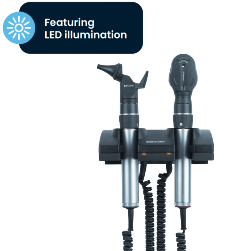 Set de oftalmoscopio y otoscopio LED Practitioner con cable (240 V)